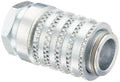 Steel Test Port Quick Coupler with Female Pipe Thread, 1/8" Body Size, 1/8"-27 NPTF Thread Size, 1.67" Length Pack of 2 Q139