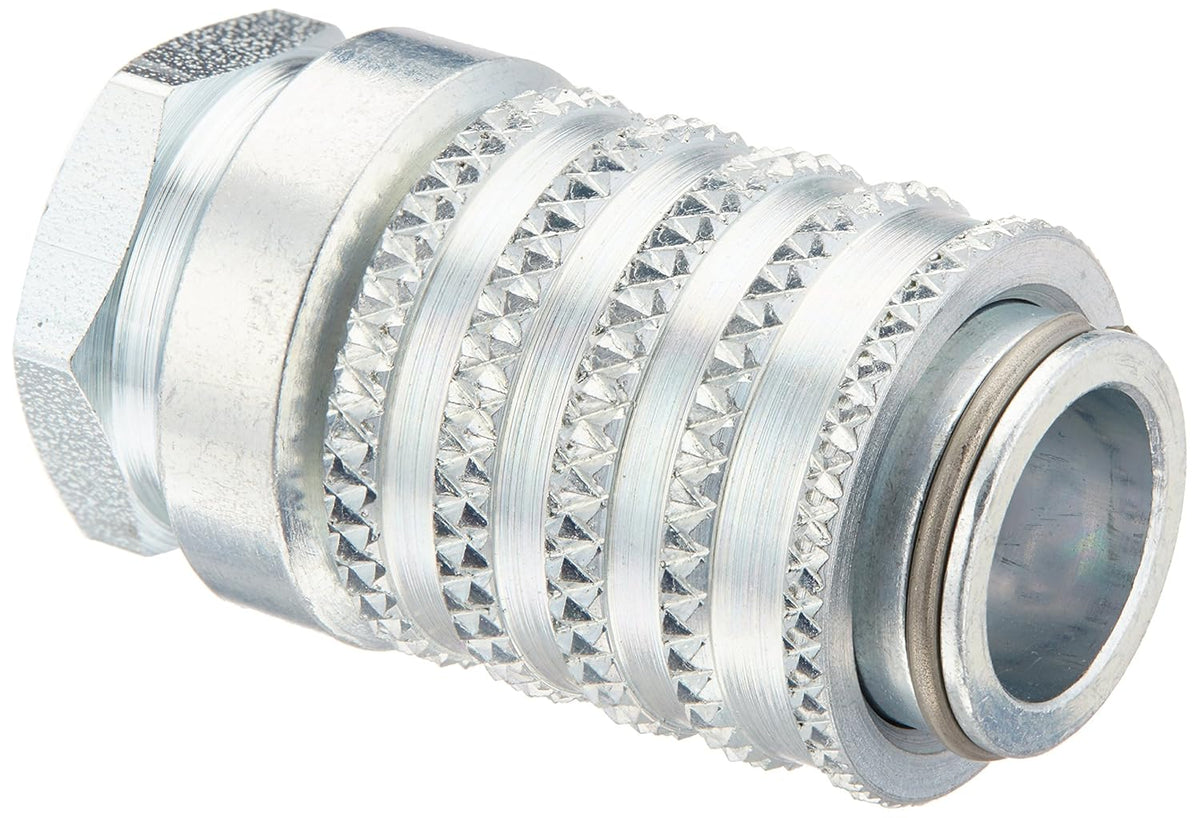 Steel Test Port Quick Coupler with Female Pipe Thread, 1/8" Body Size, 1/8"-27 NPTF Thread Size, 1.67" Length Pack of 2 Q139