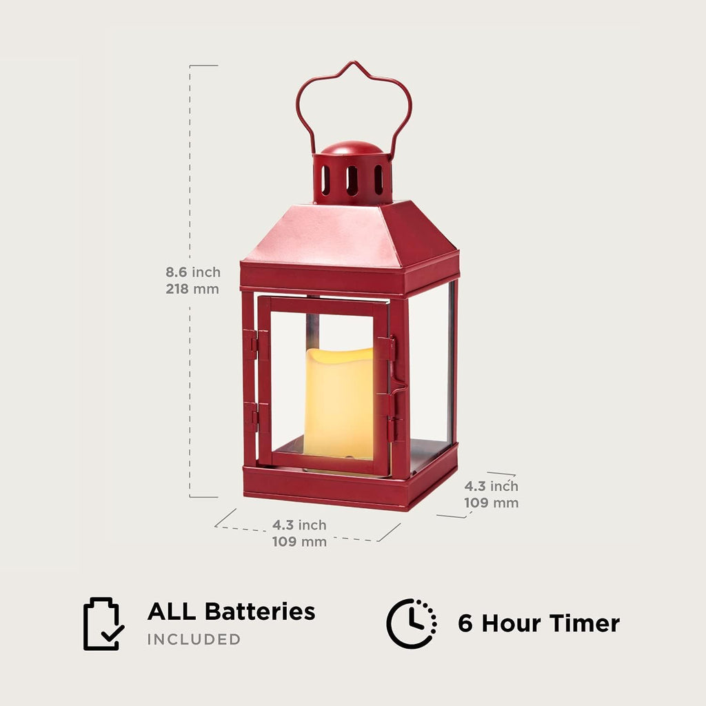 9 Inch Decorative Outdoor Lantern with LED Flameless Candle R501764
