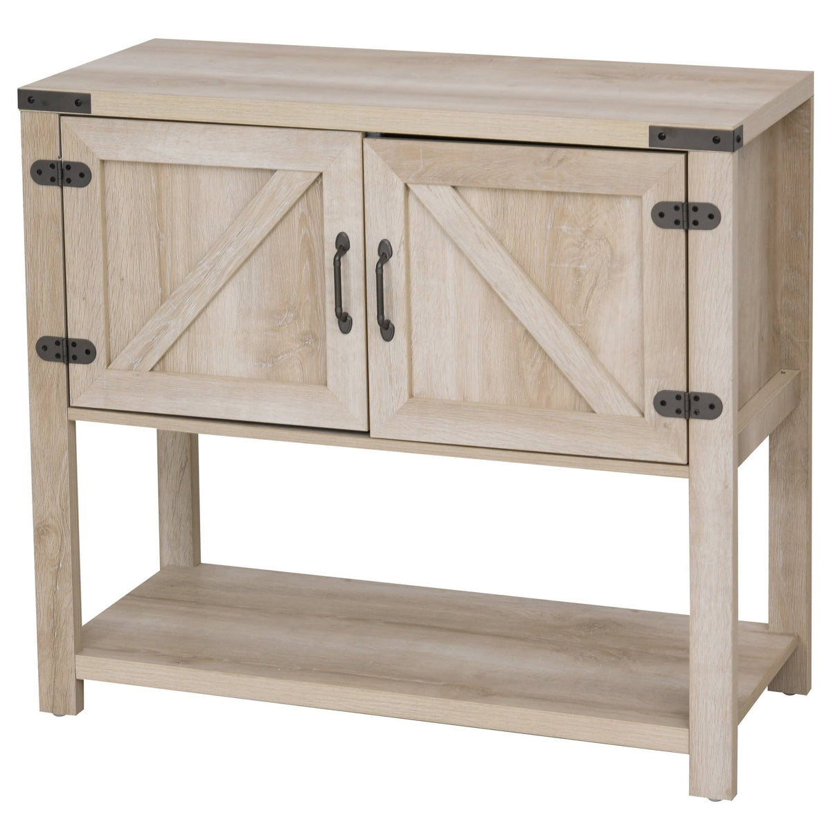Oak 2-Door Storage Cabinet with Bottom Shelf Z29473
