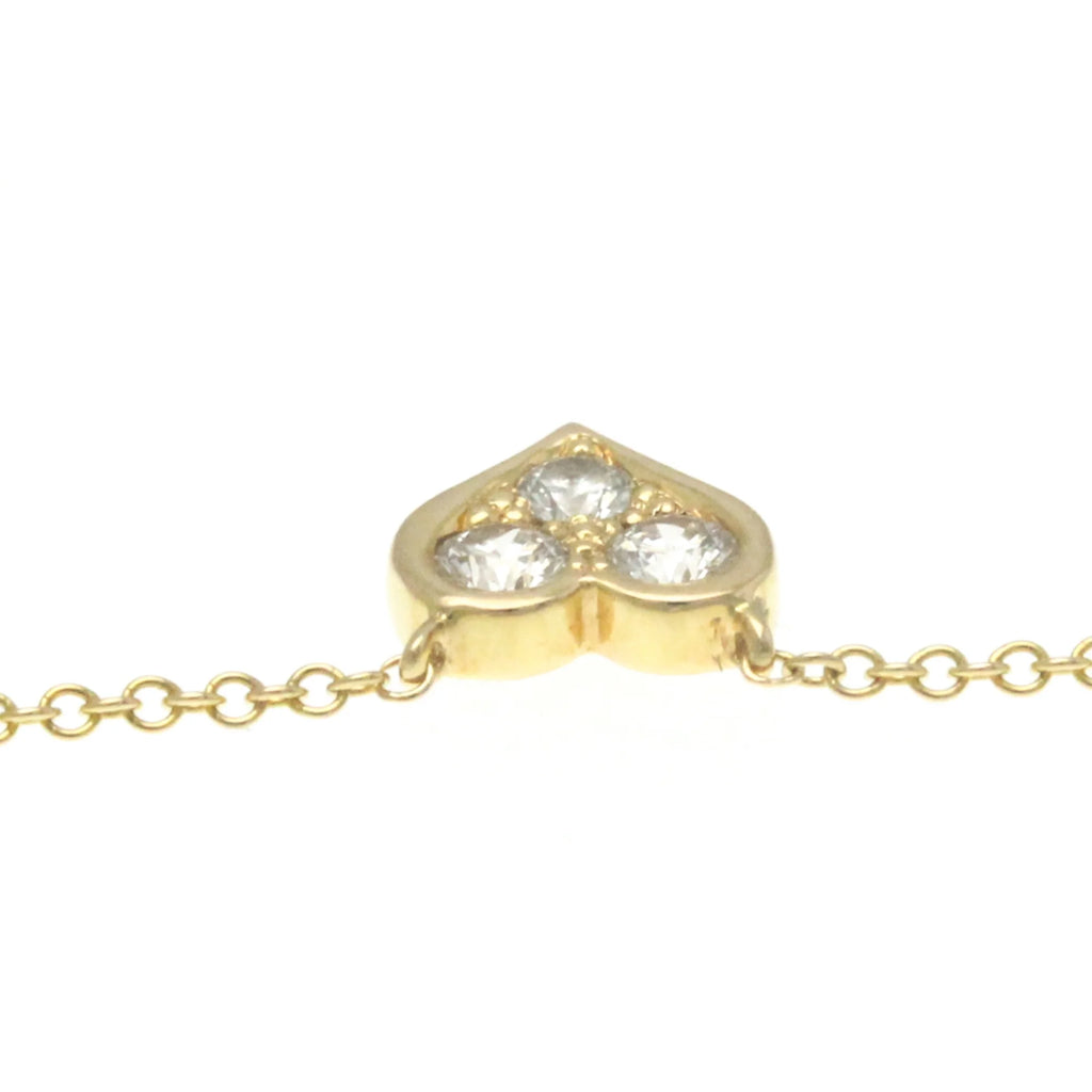 18K Yellow Gold Diamond Heart Pendant Necklace Q999388