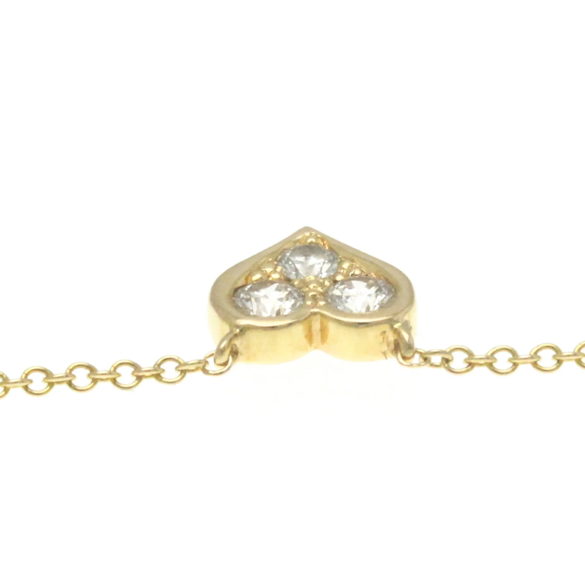 18K Yellow Gold Diamond Heart Pendant Necklace Q999388