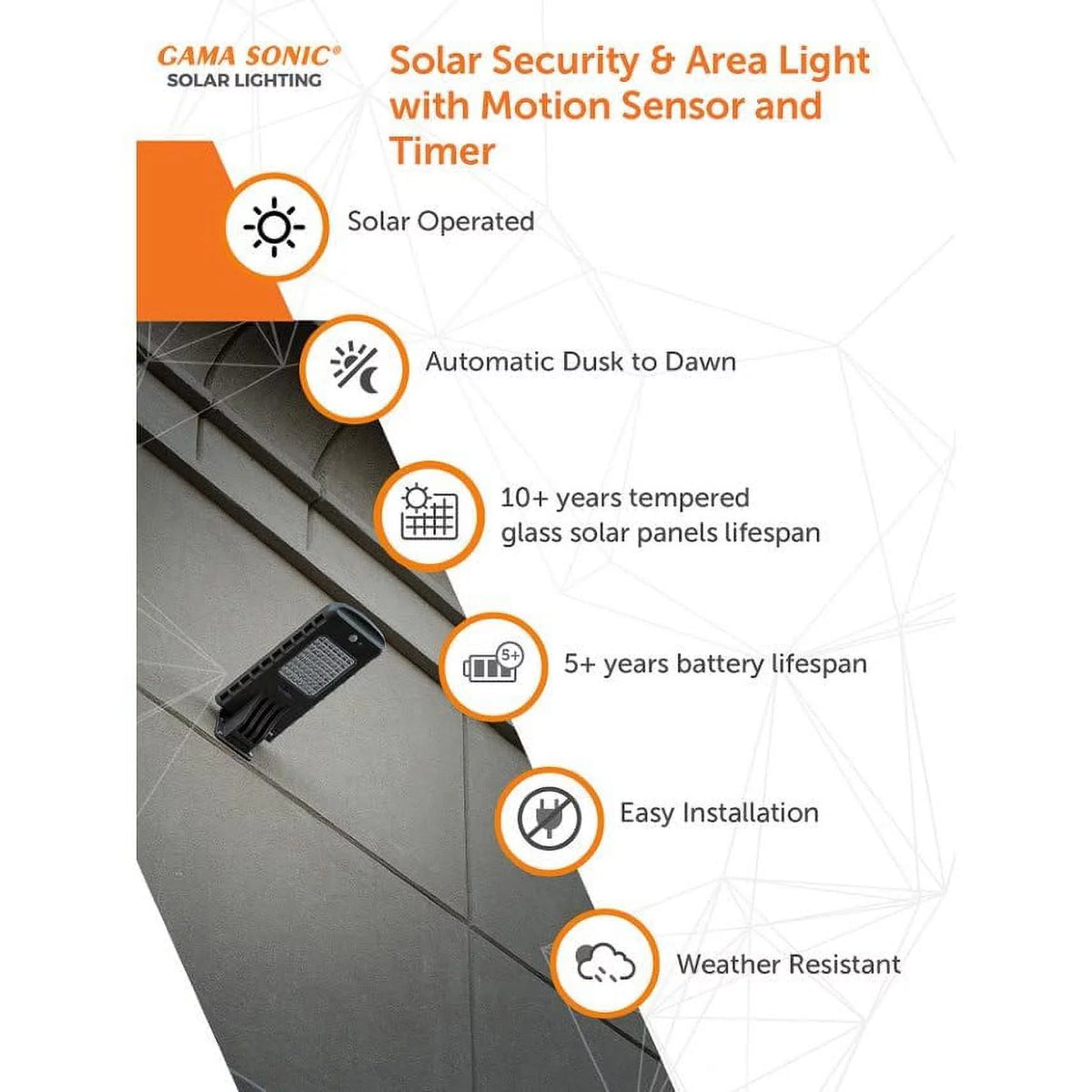 2800 Lumens Outdoor Solar Light with PIR Motion Sensor T30219