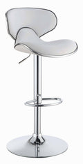 White Adjustable Bar Stool Set of 2 O206