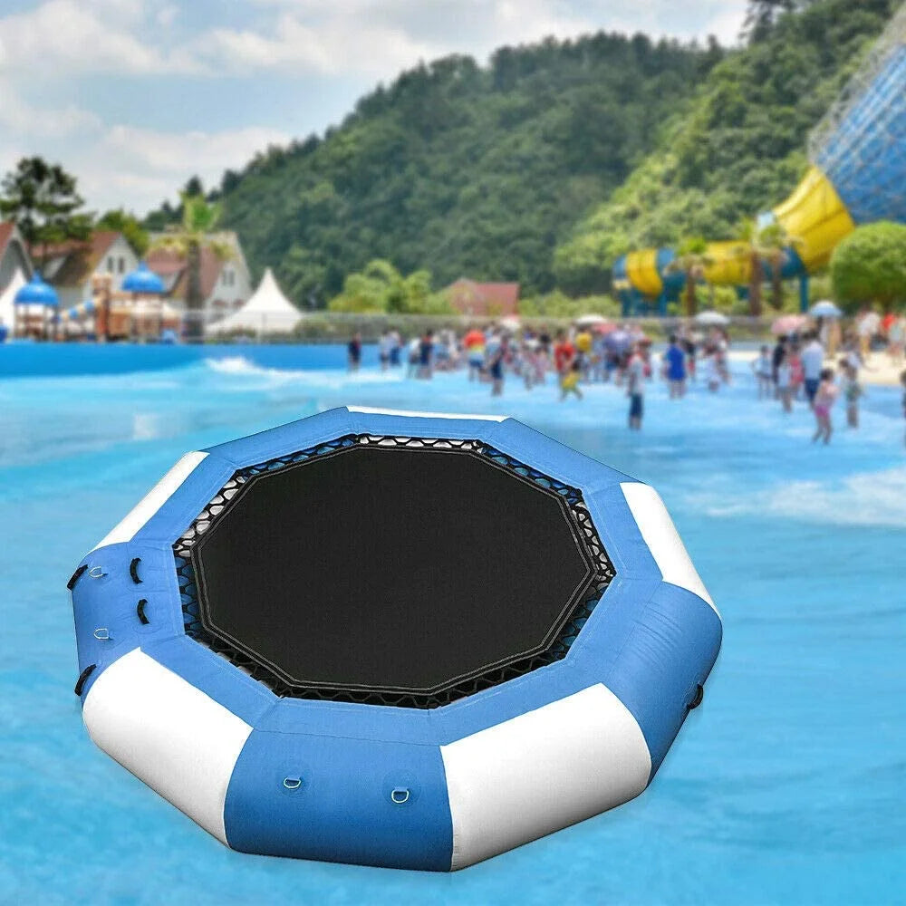 Blue & White 17Ft Inflatable Water Trampoline C98809