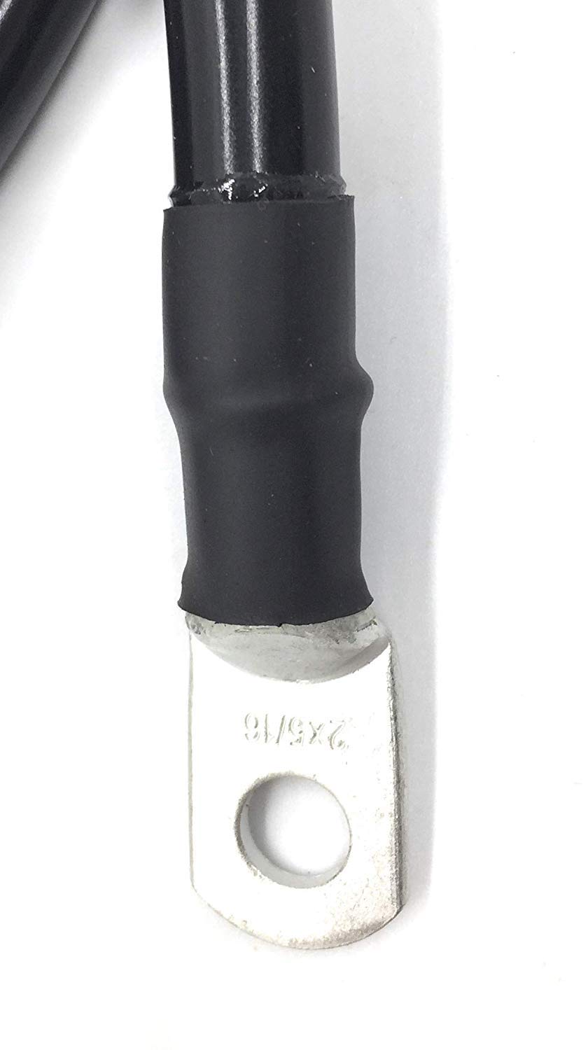 2 AWG Marine Grade Battery Cables with 3/8” Lugs Pack of 2 T550268
