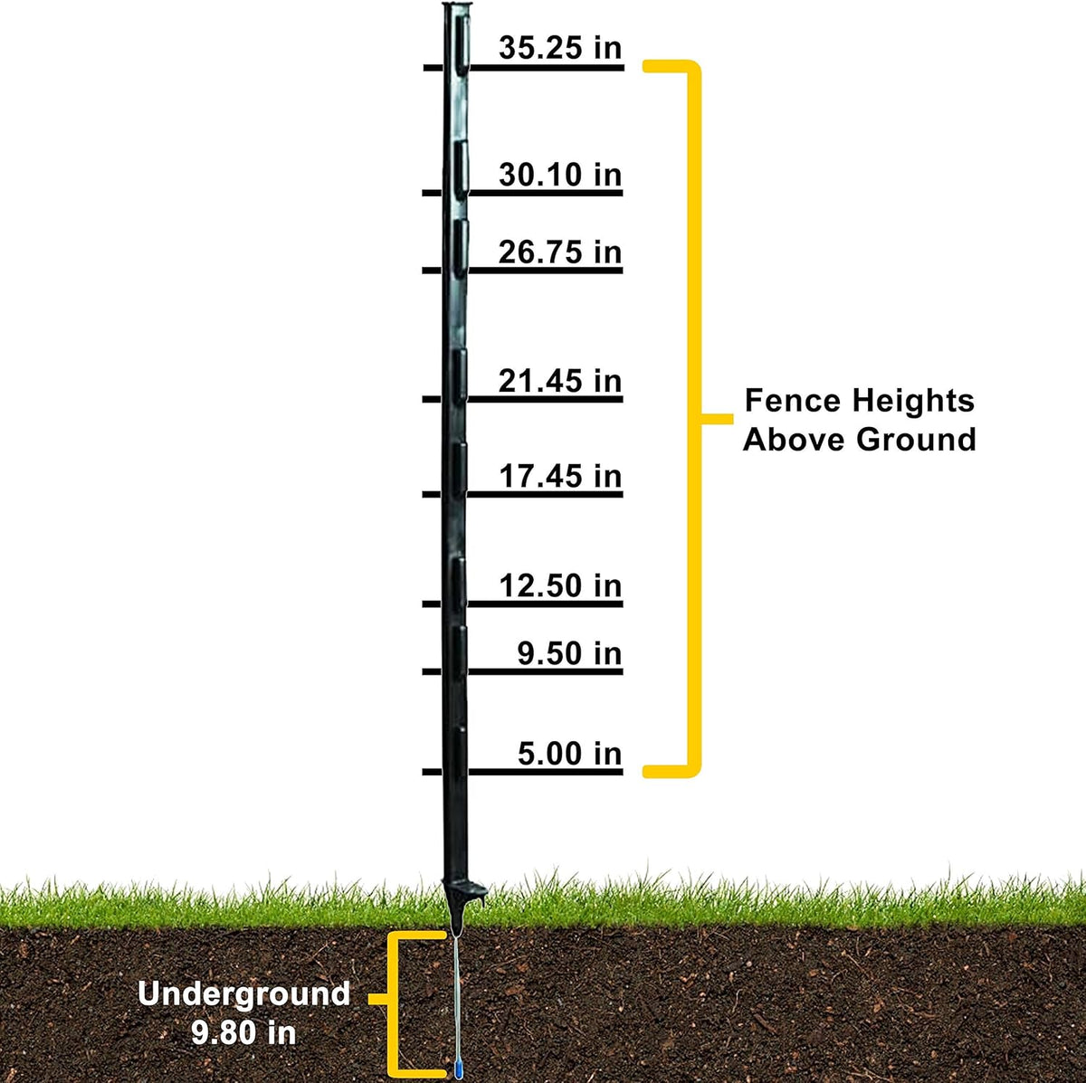 4' Step-In Fence Post, 50 Pack M850405