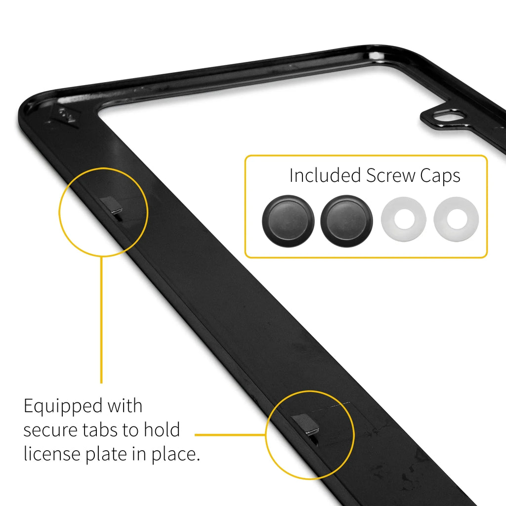 Black Metal License Plate Frame L722