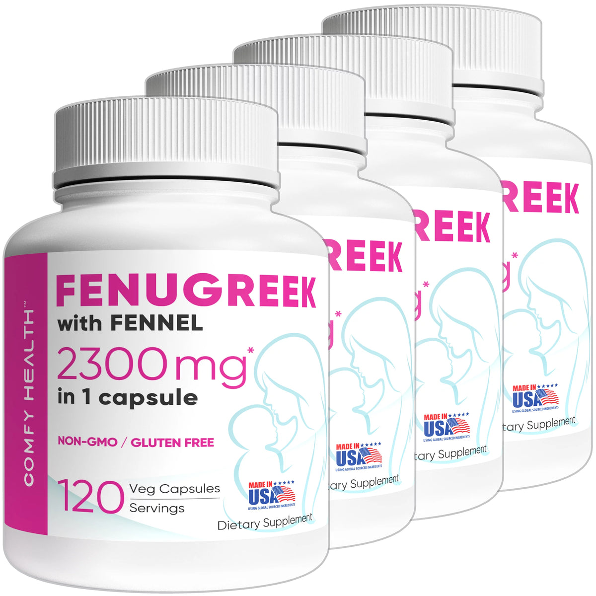 Fenugreek Capsules 2300mg 480 Count K662216