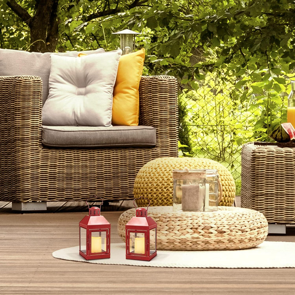 9 Inch Decorative Outdoor Lantern with LED Flameless Candle R501764