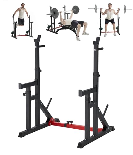 Adjustable Short Squat Rack with J-hooks Q7037