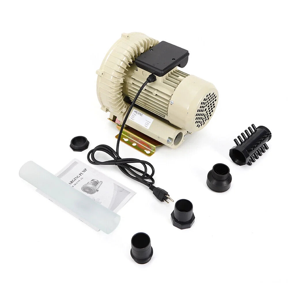 110V 370W Commercial Air Pump Aquarium Hydroponics Aquaculture Fish Tank Pond Blower J599887