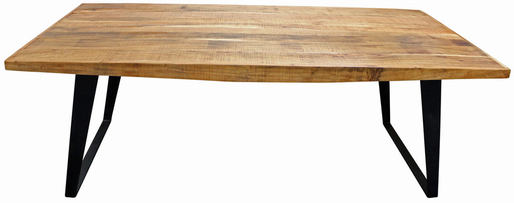 Natural & Black Solid Wood & Iron Dining Table K76569