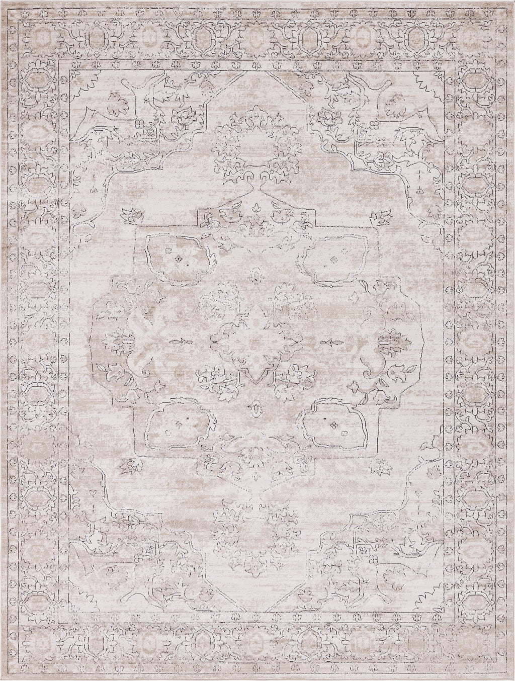 9' x 12' Ivory Low-Pile Rug U7581