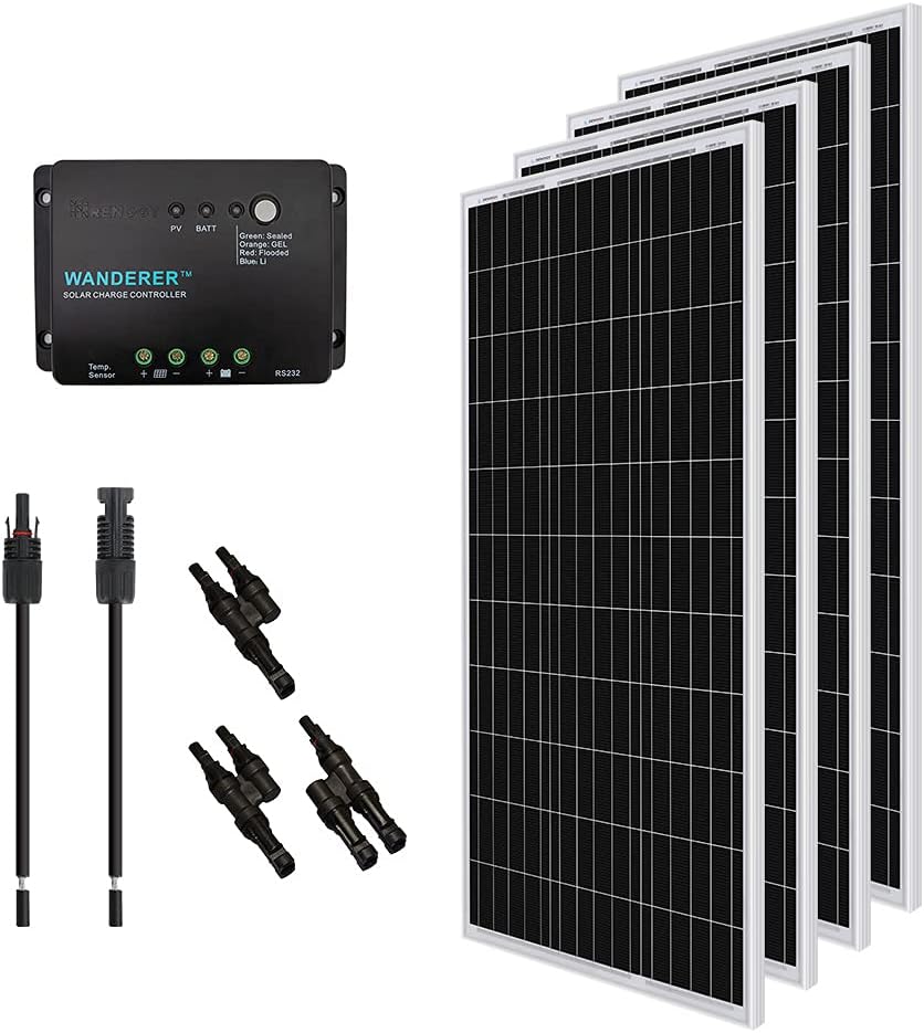 400 Watt 12 Volt Monocrystalline Solar Starter Kit with 40A MPPT Charge Controller M93324
