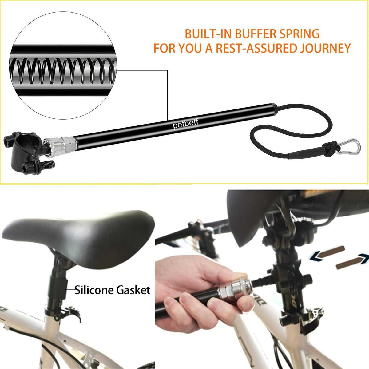 Dog Bike Leash with Quick Connect Mechanism P145