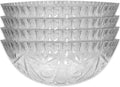 4 Crystal Cut Clear Plastic Bowls U9562