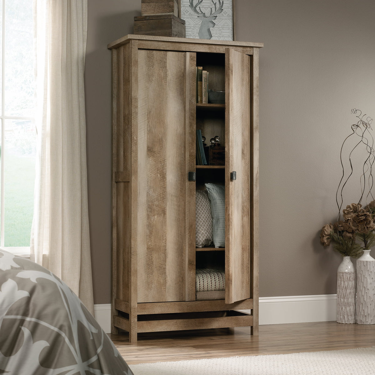 Lintel Oak Finish Storage Cabinet O638359