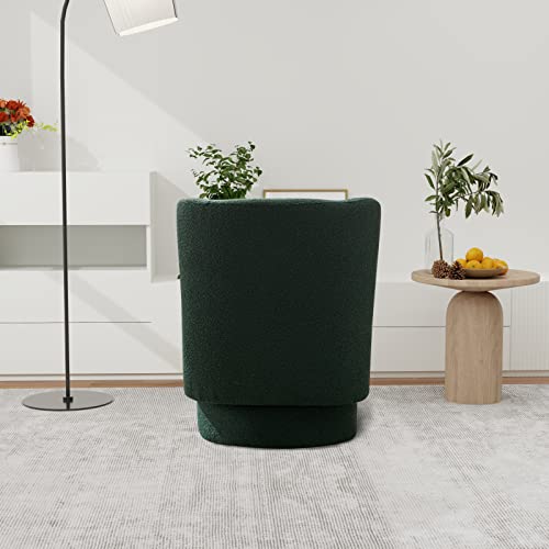 Green Boucle Swivel Barrel Chair H628