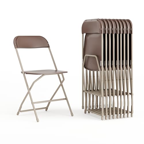 Set of 10 Black Plastic Folding Chairs P3759