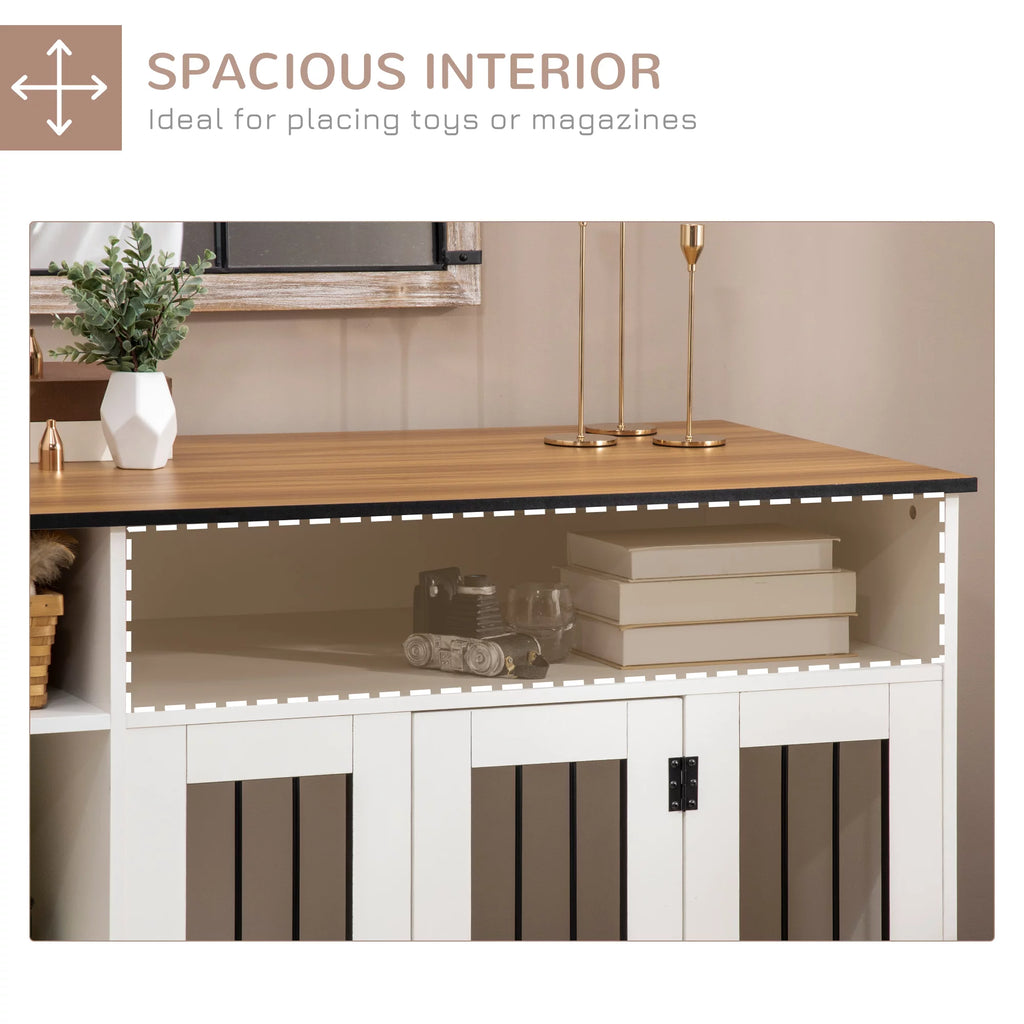 White Dog Crate Furniture with Storage G6259