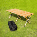 4ft Folding Low Height Portable Wooden Outdoor Picnic Table with Carry Bag M354806