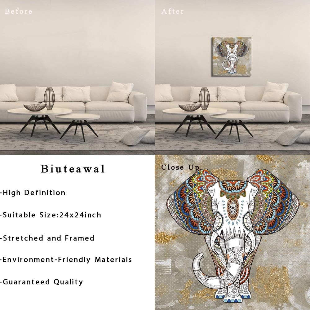 Elephant Canvas Wall Art Framed Painting Prints D2617