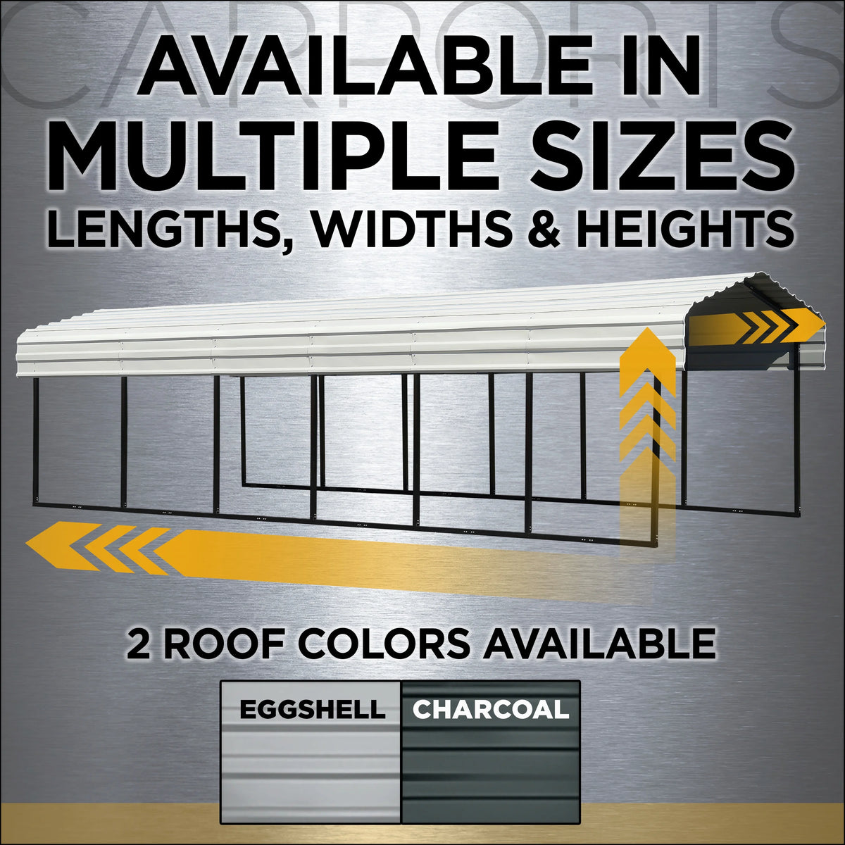 Galvanized Steel Carport Kit, 12' x 29' x 9' Q462808