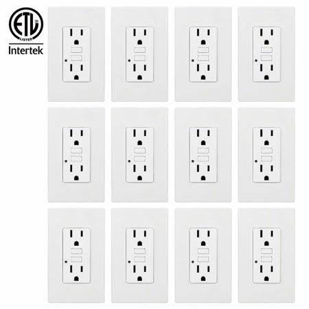 12 Pack White GFCI Receptacle Outlets P7909