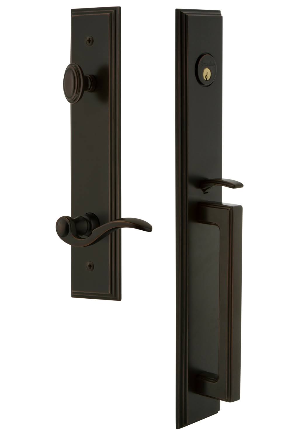 Bronze 1-Piece Door Handleset with Lever W81275