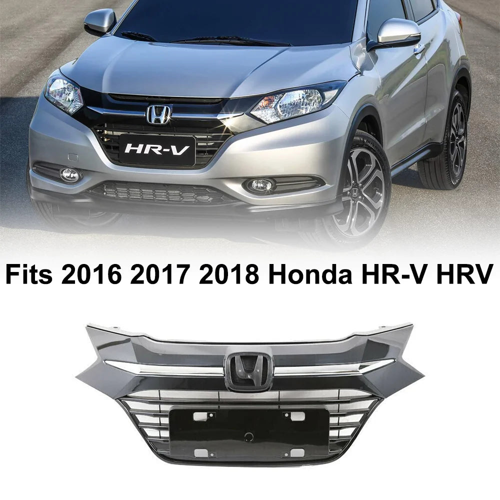 Chrome Front Upper Bumper Grill Grille for 2016 2017 2018 Honda HR-V Z72523