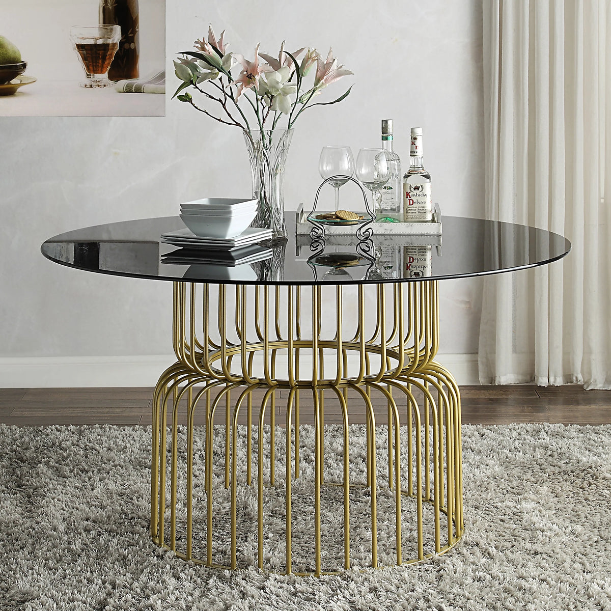 Glass Top Round Dining Table Z81119