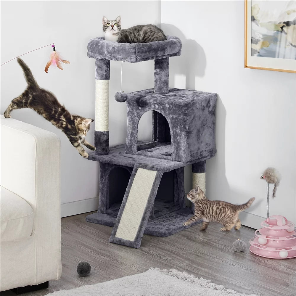 Multilevel Cat Tree with Condos Perches Scratching Posts Q368