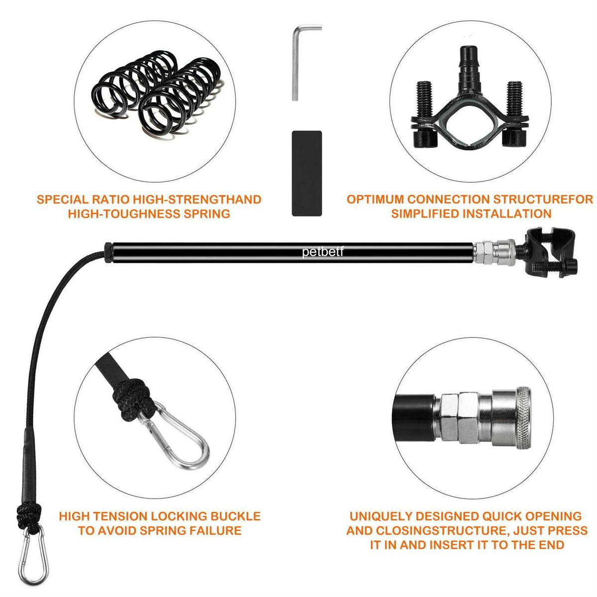 Dog Bike Leash with Quick Connect Mechanism P145