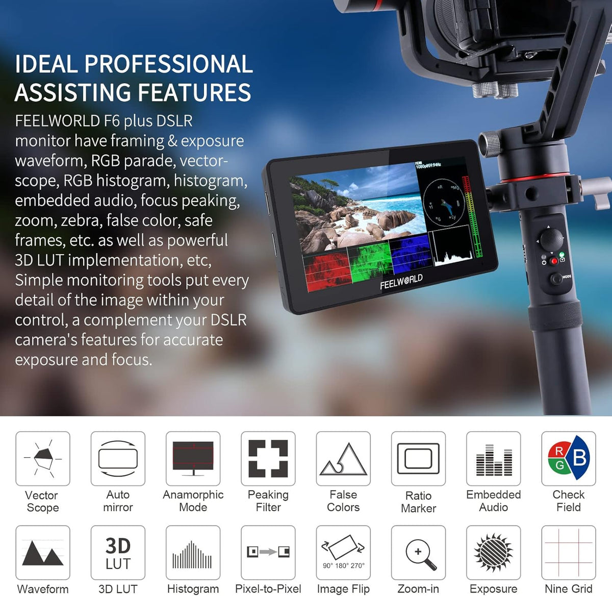 5.5 Inch 4K HDMI Input Output Touch Screen Camera Monitor C231