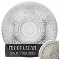 Granada Ceiling Medallion, Hand-Painted Pot of Cream Crackle W656288