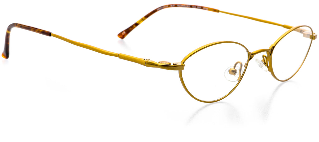 Oval Shape Metal Full Rim Prescription Eyeglasses, Bronze Antique Gold V2671