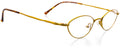 Oval Shape Metal Full Rim Prescription Eyeglasses, Bronze Antique Gold V2671