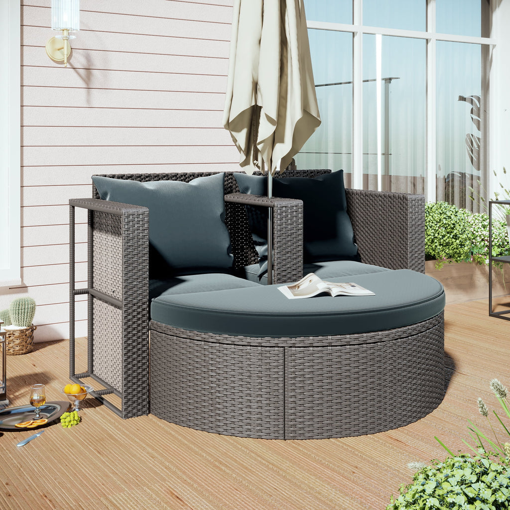 4 Pcs All-Weather PE Rattan Wicker Sofa Set with Coffee Table N368