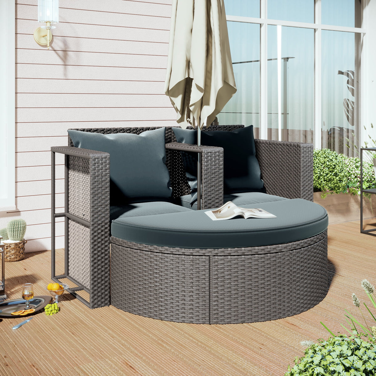 4 Pcs All-Weather PE Rattan Wicker Sofa Set with Coffee Table N368