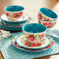 12 Piece Vintage Floral Dinnerware R322193
