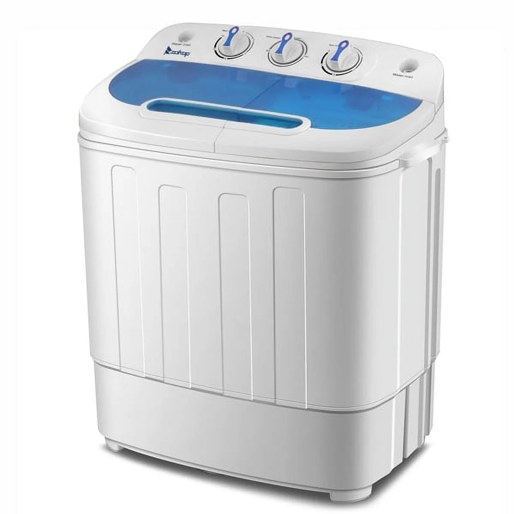 Semi-Automatic Washing Machine 8lbs Compact Laundry Machine with Spinner and Drain Pump S6337