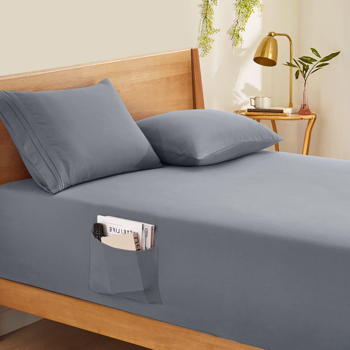 Queen Size 24 Inch Deep Pocket Microfiber Fitted Sheet B810953