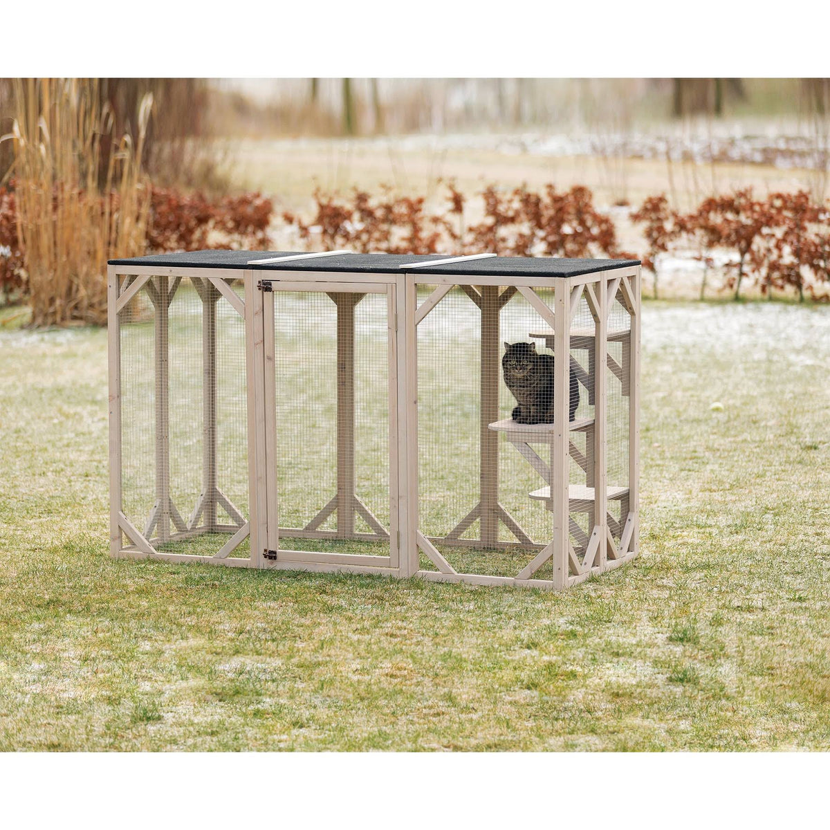 Wooden Cattery Grey L96168