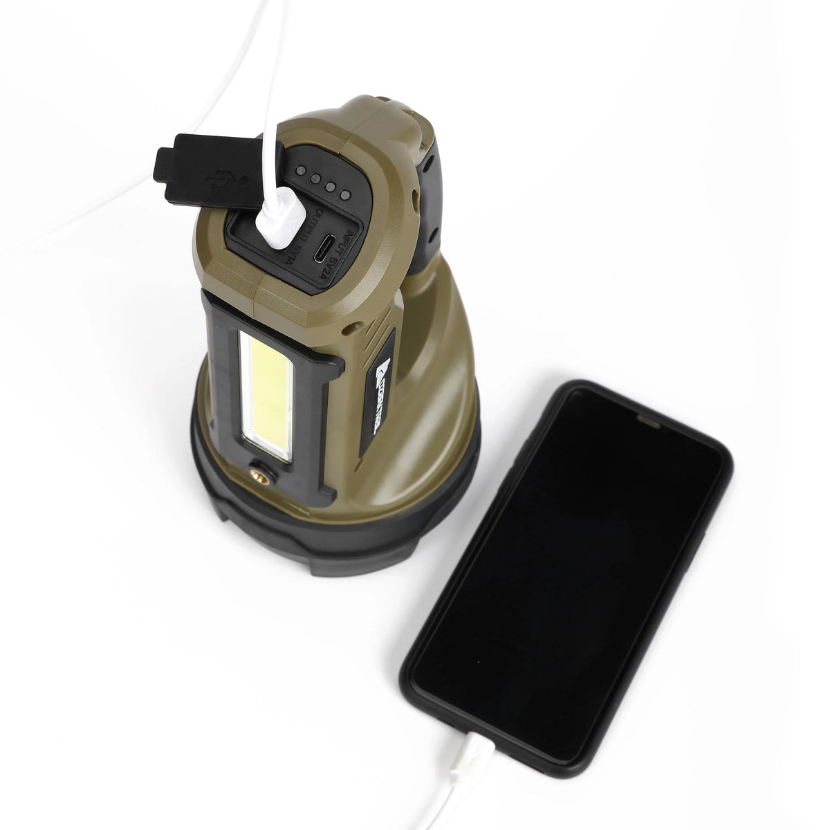 2000 Lumen Dual Source LED Rechargeable Spotlight with 5000 mAh Power Bank A60829