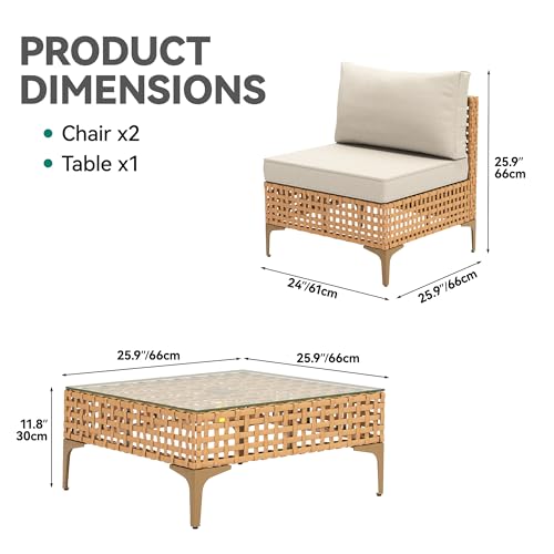 5 Pieces Wicker Patio Dining Table Chair Set with Umbrella Hole L6307