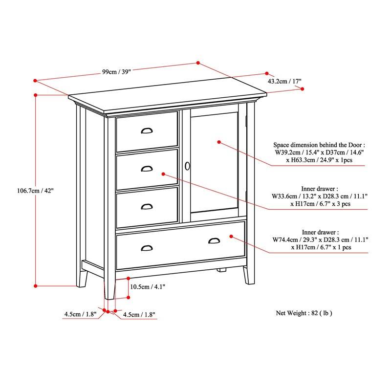 Solid Wood Medium Storage Cabinet T52750