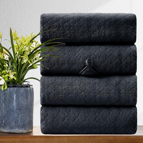 Extra Large Bath Towel Sets of 8, 2 Oversized Bath Towels, 2 Hand Towels, 4 Washcloths, 600GSM Soft Microfiber Quick Dry Highly Absorbent Bath Towels Sheets (Violet) W85041