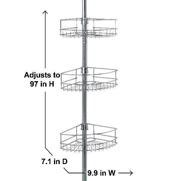 Chrome Tension Pole Shower Caddy C116