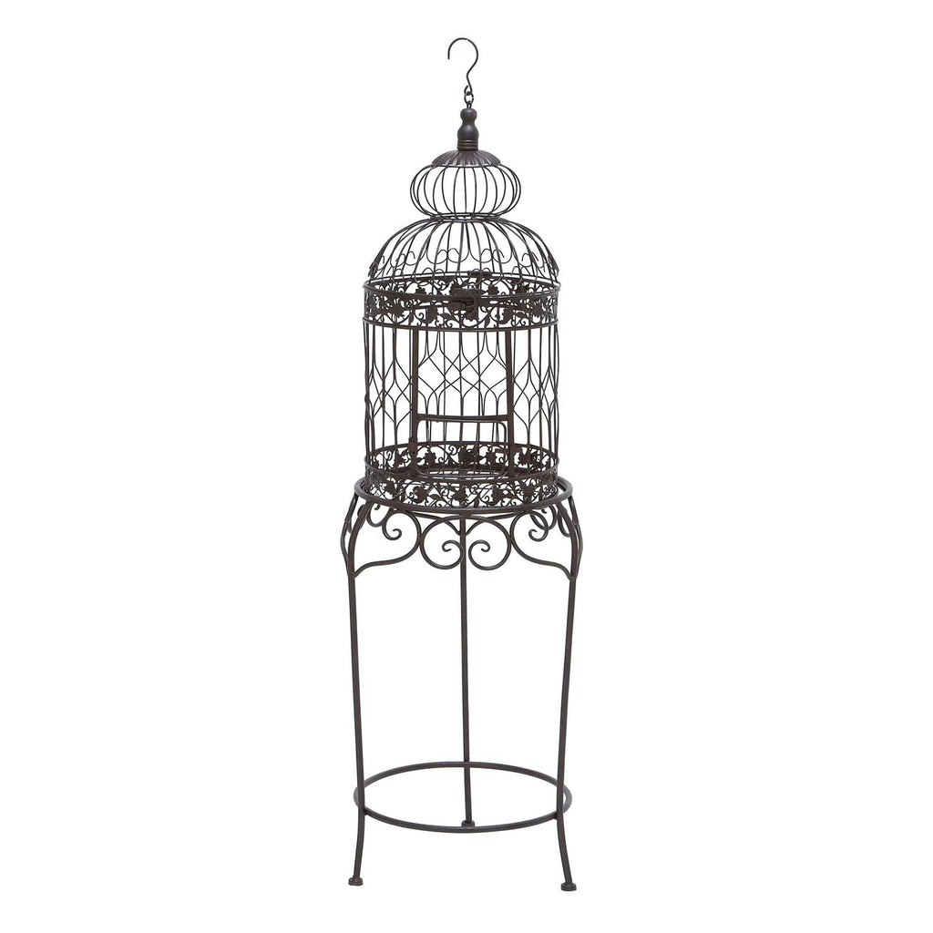 Black Metal Birdcage with Stand J3436